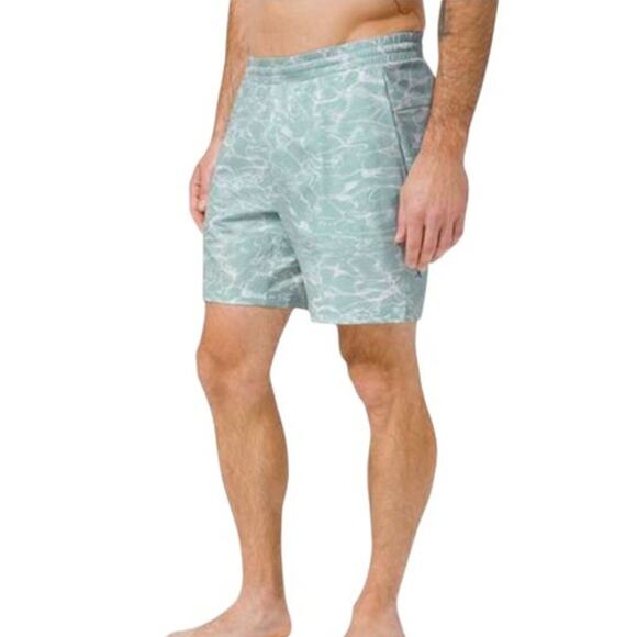 LULULEMIN Channel Cross Swim Short *7" Men Sz M Sage Resort Athletic Mesh Liner - Picture 1 of 13